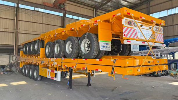 4 Axle Heavy Duty Flatbed Trailer for Trucks Will Ship to Sierra Leone