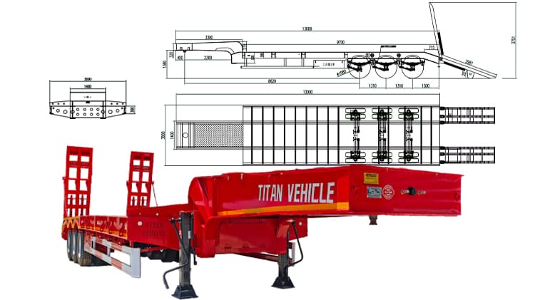 40 Feet 3 Axle Low Bed Trailers Price for Sale in Sierra Leone