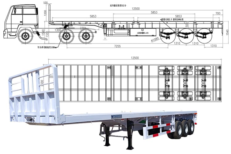 3 Axle Flatbed Trailer Prices in Serria Leone Pepel