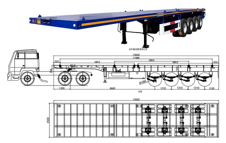 4 Axle Heavy Duty Flatbed Trailer for Sale in Serria Leone