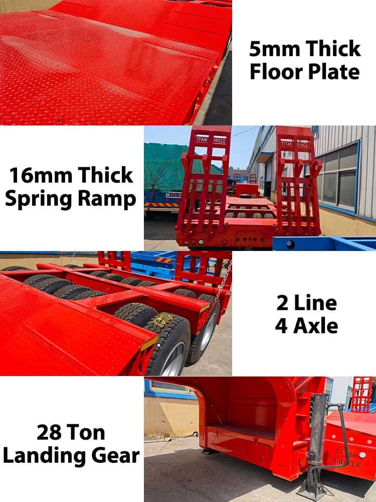 2 Line 4 Axle Low Bed Semi Trailer for Sale in Sierra Leone