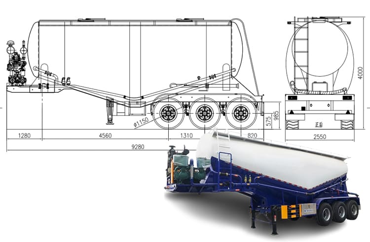35 CBM Cement Bulker Trailer for Sale in Serria Leone Freetown