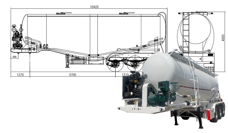 3 Axle Bulk Cement Trailer Truck for Sale in Serria Leone