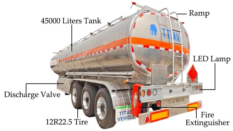 Aluminum Petroleum Tanker Trailers for Sale in Sierra Leone