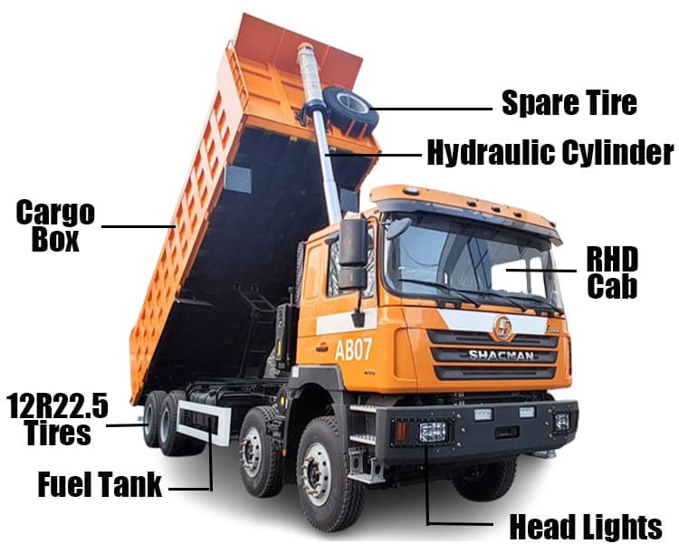 F3000 Shacman 12 Wheeler Dump Truck in Serria Leone Freetow 