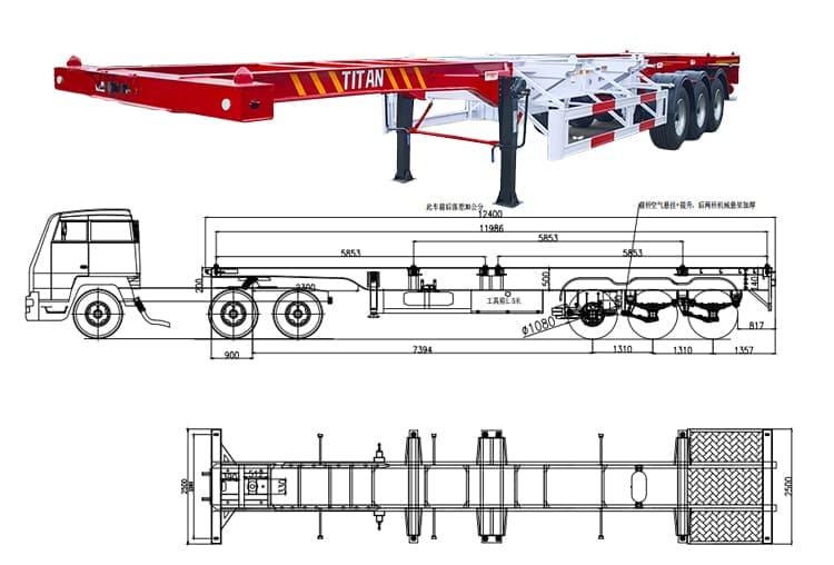 Tri Axle Container Skeletal Trailer | Container Trailers for Sale in Sierra Leone