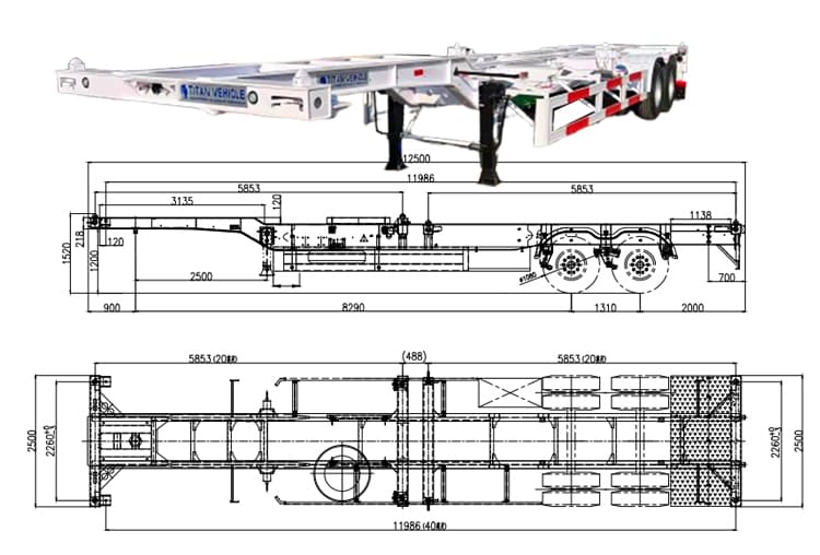 2 Axle 40 Ft Truck Container Trailer | Skel Trailers for Sale in Serria Leone