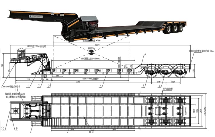 80 Ton Detachable Gooseneck Trailer for Sale in Sierra Leone Freetown