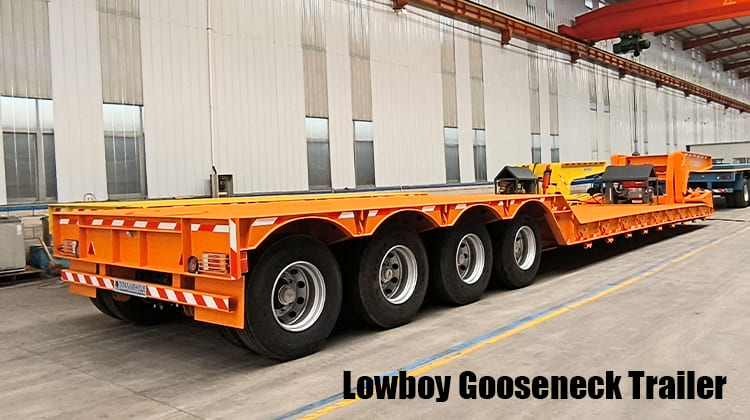 4 Axle 100 Ton Lowboy Gooseneck Trailer for Sale in Sierra Leone