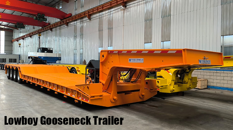 4 Axle 100 Ton Lowboy Gooseneck Trailer for Sale in Sierra Leone