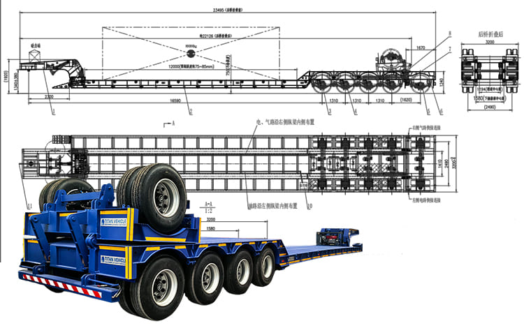 Detachable Gooseneck Lowboy Truck Trailer for Sale in Sierra Leone