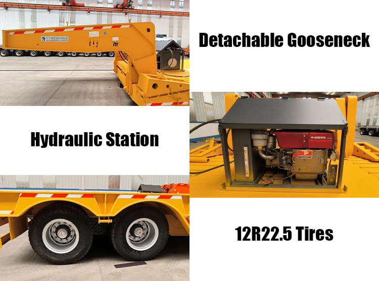 2 Line 4 Axle Detachable Gooseneck Trailers | 16 Tire Lowboytrailer in Sierra Leone