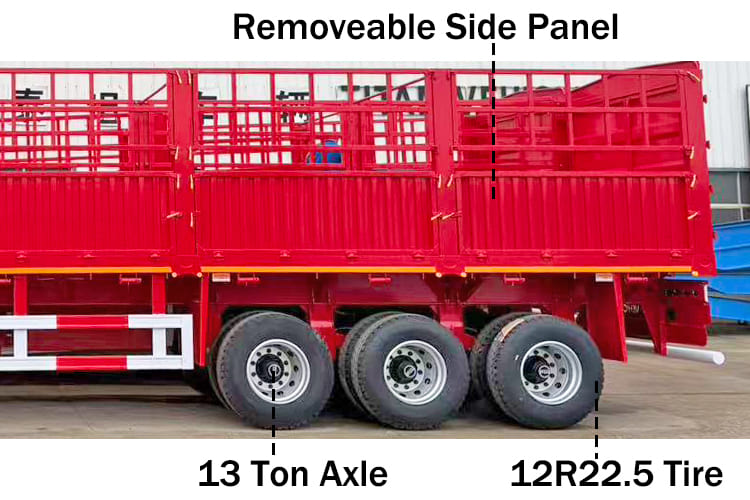 3 Axle Cargo Trailer with Fence for Sale in Sierra Leone