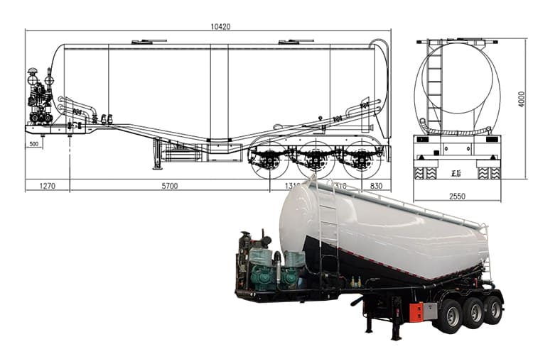 Silo Bulk Cement Tank Trailer Truck in Sierra Leone