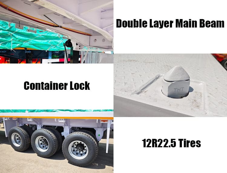 Tri Axle Flatbed Semi Truck Trailer for Sale in Sierra Leone