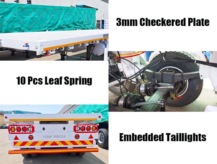 Tri Axle Flatbed Semi Truck Trailer for Sale in Sierra Leone