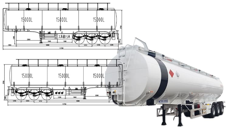Fuel Tankers Semi Trailer Size Prices Cost for Sale in Sierra Leone