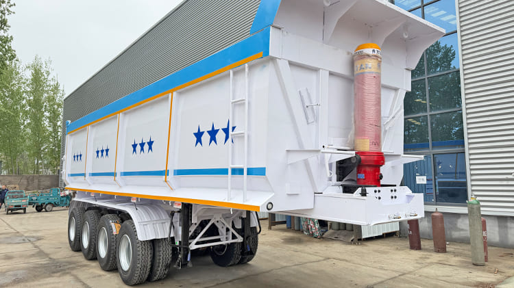 4 Axle Hydraulic End Dump Trailer Truck For Sale in Sierra Leone Freetwon