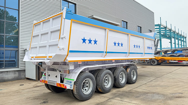 4 Axle Hydraulic End Dump Trailer Truck For Sale in Sierra Leone Freetwon