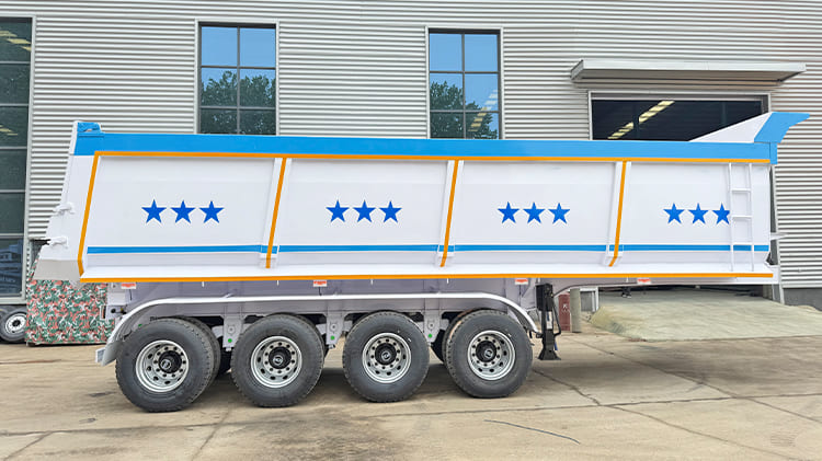 4 Axle Hydraulic End Dump Trailer Truck For Sale in Sierra Leone Freetwon