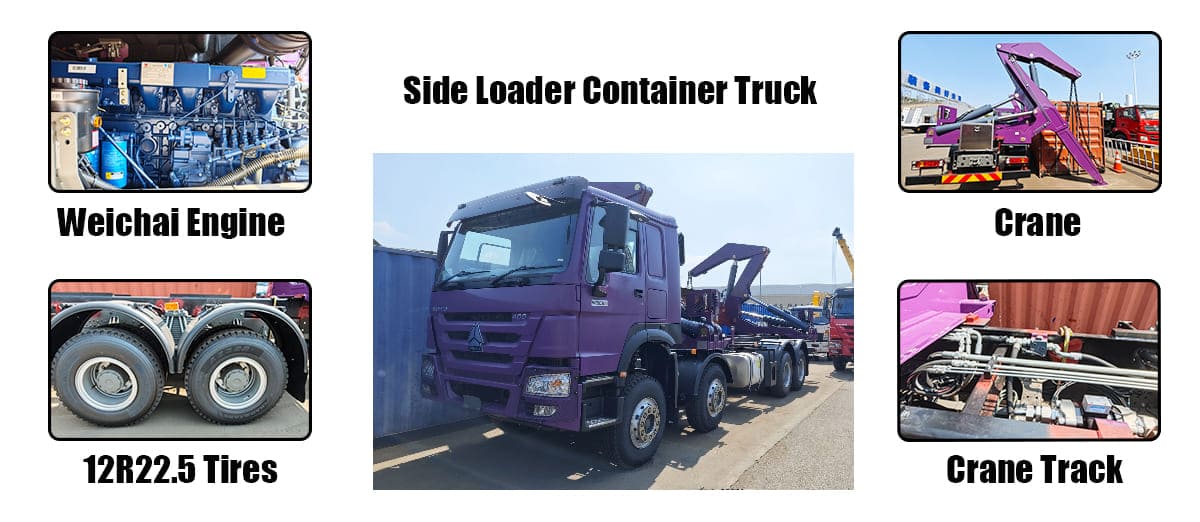 Side Loader Truck Trailer  Side Loader Container Truck for Sale in Sierra Leone